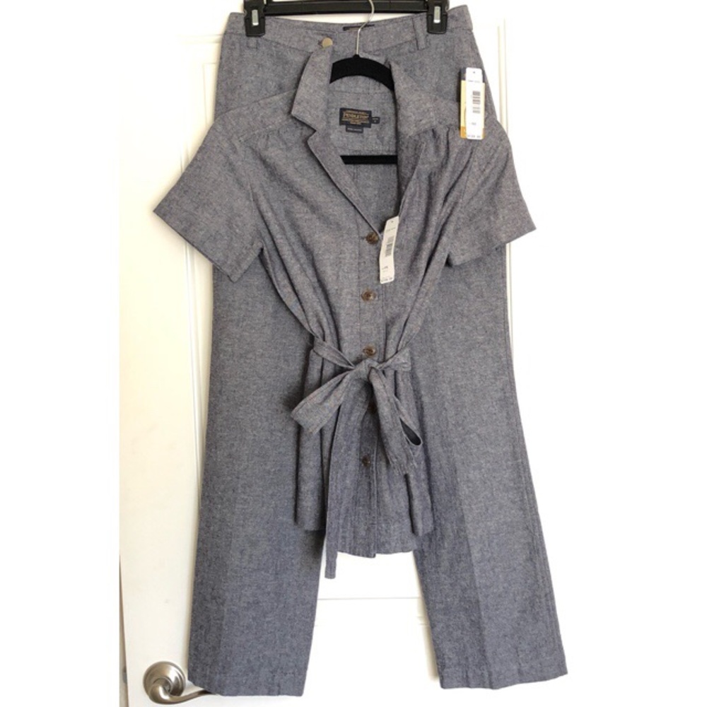 Pendleton Suit Dark Grey Petite Size 2 NWT